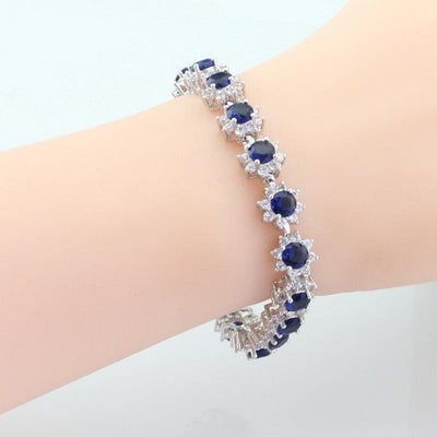 Dark Blue Cubic Silver Jewelry Sets